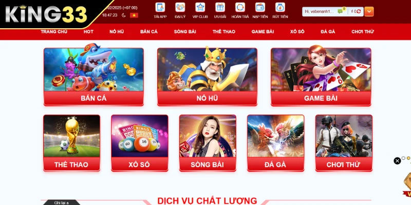 Giới thiệu về King33 qua kho game đa dạng Giới thiệu về King33 qua kho game đa dạng